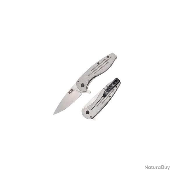Couteau SOG Aegis Lame Acier 8Cr13MoV Manche Acier Inox Framelock SOG14410242