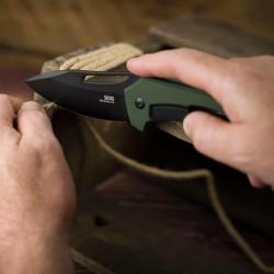 Couteau SOG Bulwark FLK Lame Acier D2 Manche Micarta Vert Kaki Framelock SOG14240257