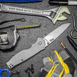 Couteau SOG Flash FL Lame Acier 8Cr13MoV Manche Acier Inox Framelock SOG14180157