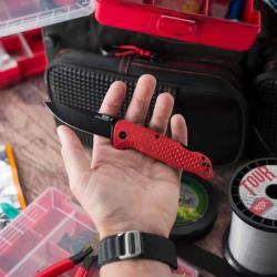 Couteau SOG Adventurer Lame Acier 5Cr15MoV Manche GFN Rouge Lockback SOG13110743