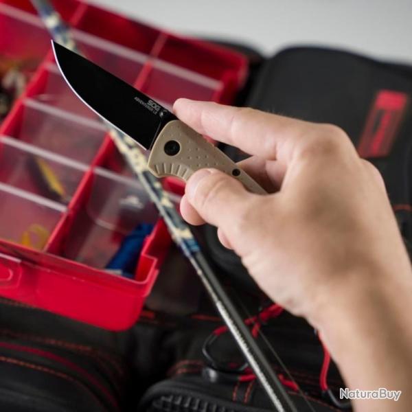 Couteau SOG Adventurer Lame Acier 5Cr15MoV Manche GFN FDE Lockback SOG13110543