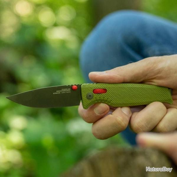 Couteau SOG Altair XR Lame Acier 154CM Manche GRN Vert Field Taiwan SOG12790357