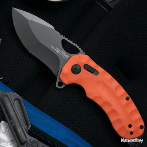 Couteau SOG Kiku XR LTE Lame Acier CTS-XHP Tanto Manche G10 Orange XR Lock Taiwan SOG12270357