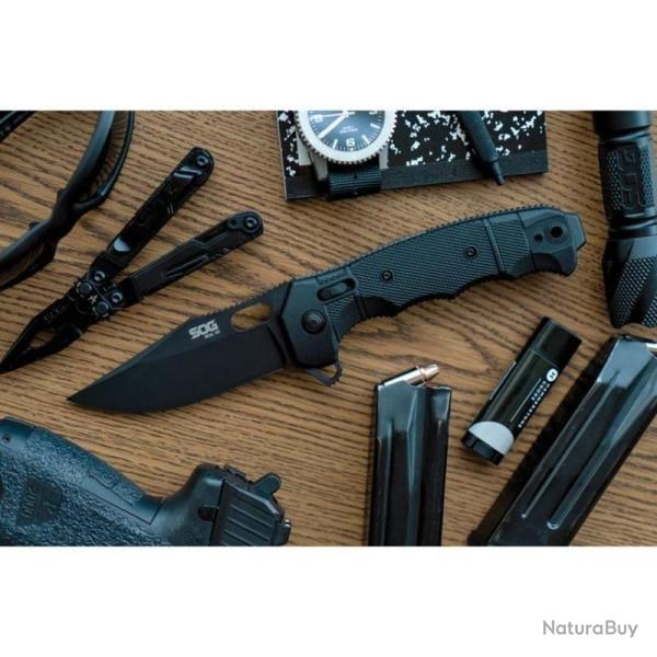 Couteau SOG Seal XR Lame Acier S35VN Manche FRN Noir XR Lock USA SOG12210257