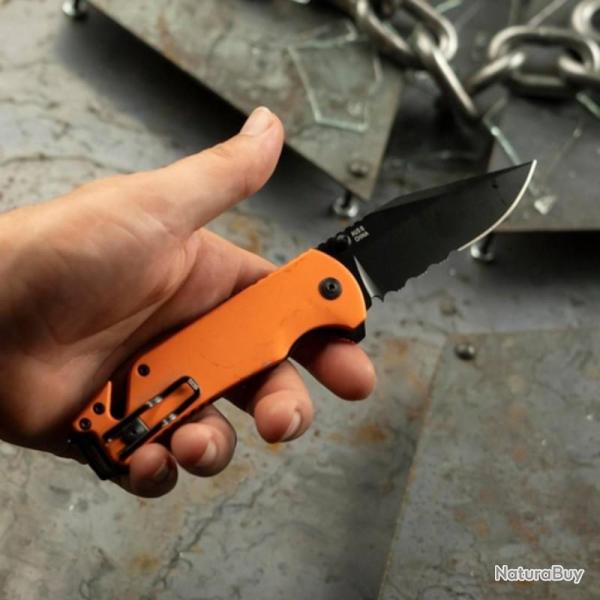 Couteau SOG Escape ATK 2.0 A/O Lame Acier AUS-8 Manche Aluminium Orange Linerlock SOG11520243