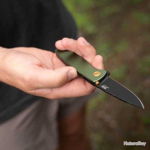 Couteau SOG Twitch III A/O Lame Acier 154CM Manche Aluminium Vert Linerlock SOG11150443
