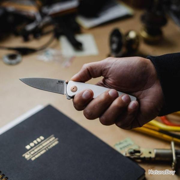 Couteau SOG Twitch III A/O Lame Acier 154CM Manche Aluminium Satin Linerlock SOG11150243