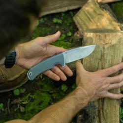 Couteau SOG Tellus FX Lame Acier 440C Manche GRN Gris Loup &Eacute;tui Nylon SOG17060243