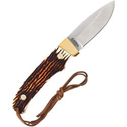 Couteau Schrade Uncle Henry Pro Hunter Mini Lame Acier 7Cr17MoV Manche Staglon Etui Cuir SCHPH2NCP