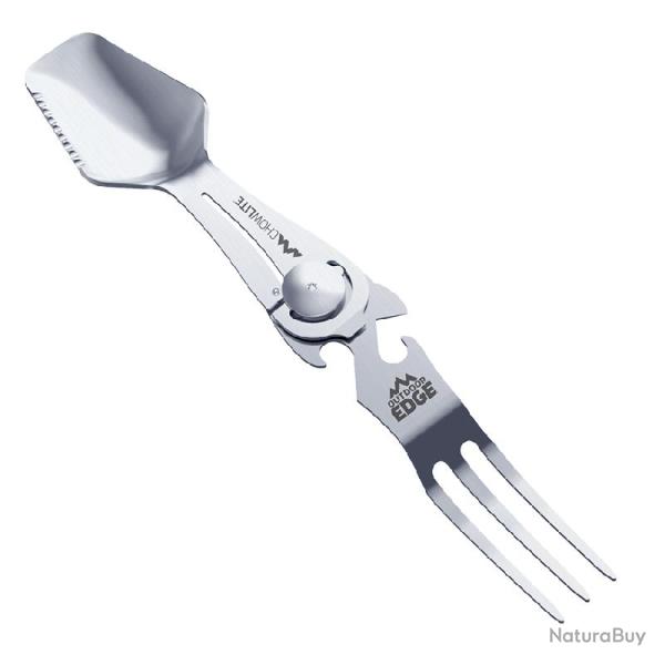 Outdoor Edge ChowLite Ustensile Repas Pliant Acier 420J2 Fourchette Cuillere OECWL20C