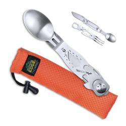 Outdoor Edge ChowPal Multi-Outil Repas Lame Acier 420J2 Couteau Fourchette Cuillere OECPL10C