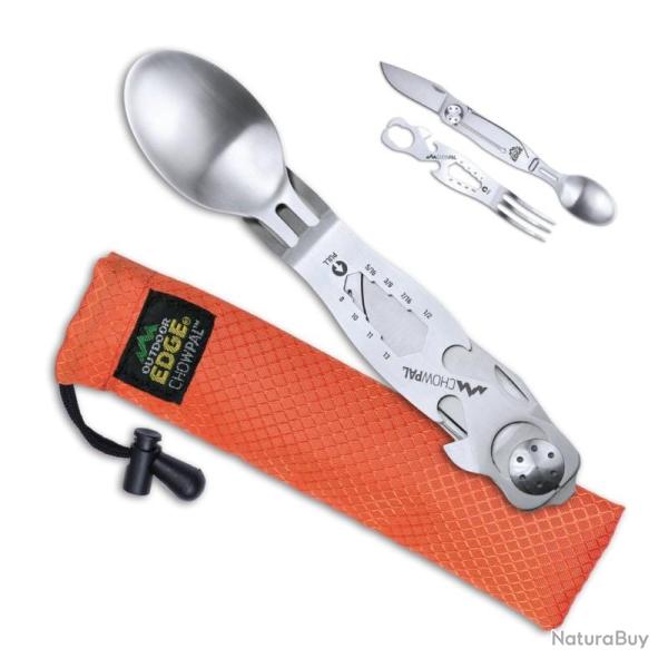 Outdoor Edge ChowPal Multi-Outil Repas Lame Acier 420J2 Couteau Fourchette Cuillere OECPL10C