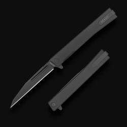 Couteau Ocaso Solstice Wharncliffe Lame Acier CPM S35VN Noir Manche Titanium Noir Linerlock OCA8WTB
