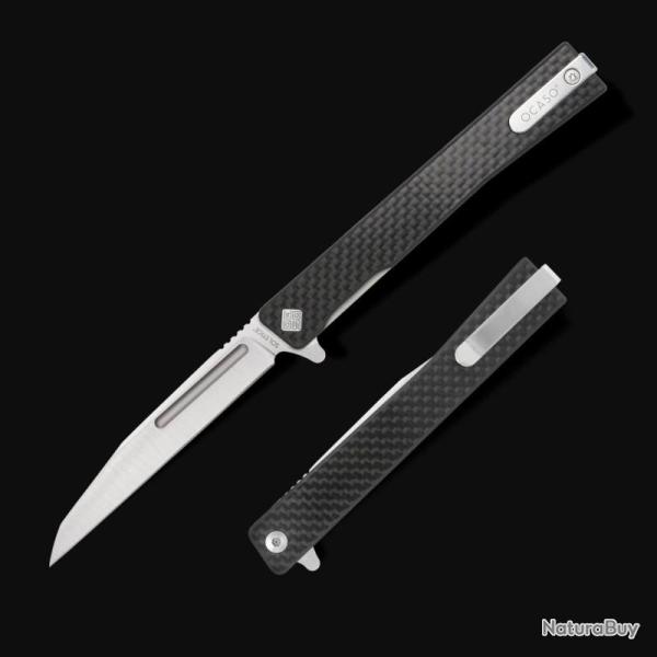 Couteau Ocaso Solstice Wharncliffe Lame Acier CPM S35VN Satin Manche Carbone Linerlock OCA8WFS