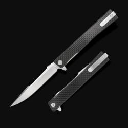 Couteau Ocaso Solstice Harpoon Lame Acier CPM S35VN Satin Manche Carbone Linerlock Ta&iuml;wan OCA9HFS