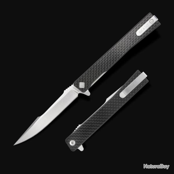 Couteau Ocaso Solstice Harpoon Lame Acier CPM S35VN Satin Manche Carbone Linerlock Ta�wan OCA9HFS