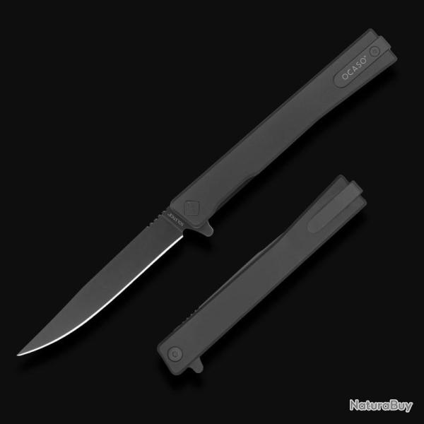 Couteau Ocaso Solstice Lame Acier CPM S35VN Noir Manche Titanium Noir Linerlock Ta�wan OCA10CTB