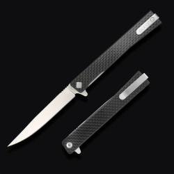 Couteau Ocaso Solstice Lame Acier CPM S35VN Satin Manche Carbone Linerlock Ta&iuml;wan OCA10CFS