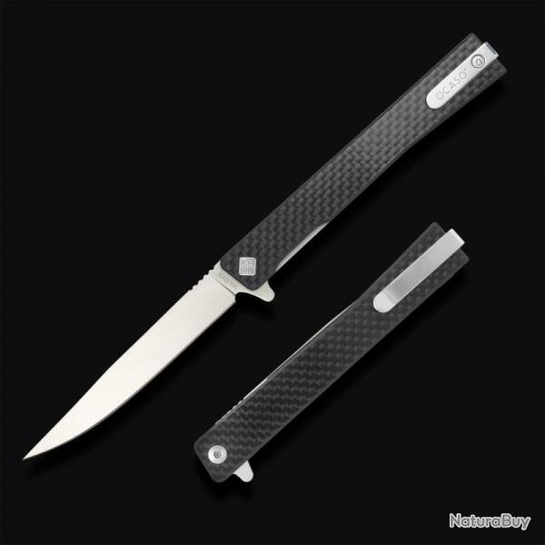 Couteau Ocaso Solstice Lame Acier CPM S35VN Satin Manche Carbone Linerlock Ta�wan OCA10CFS