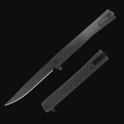 Couteau Ocaso Solstice Lame Acier CPM S35VN Noir Manche Carbone Linerlock Ta&iuml;wan OCA10CFB