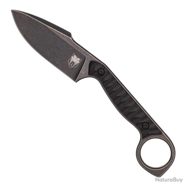 Couteau Fixe Cobratec Wolfteeth Harpoon Lame Acier 14C28N Manche G10 Noir Etui Kydex CBTWLTBLKHRP