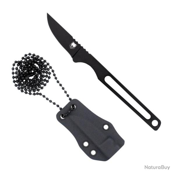 Couteau Fixe Cobratec Surgeon Lame Acier M390 Manche Acier M390 Noir Etui Kydex CBTSURBLK