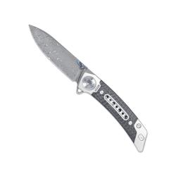 Couteau Cobratec Emperor Lame Damas Manche Titane/Carbone Framelock CBTEMPDMDNS