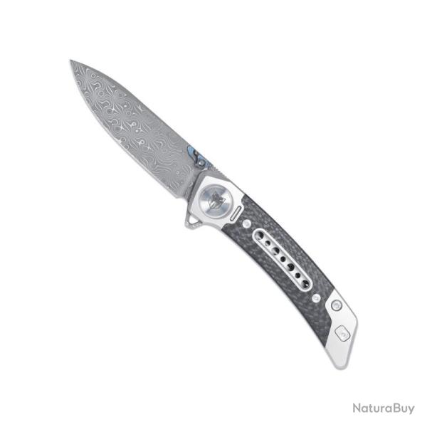 Couteau Cobratec Emperor Lame Damas Manche Titane/Carbone Framelock CBTEMPDMDNS