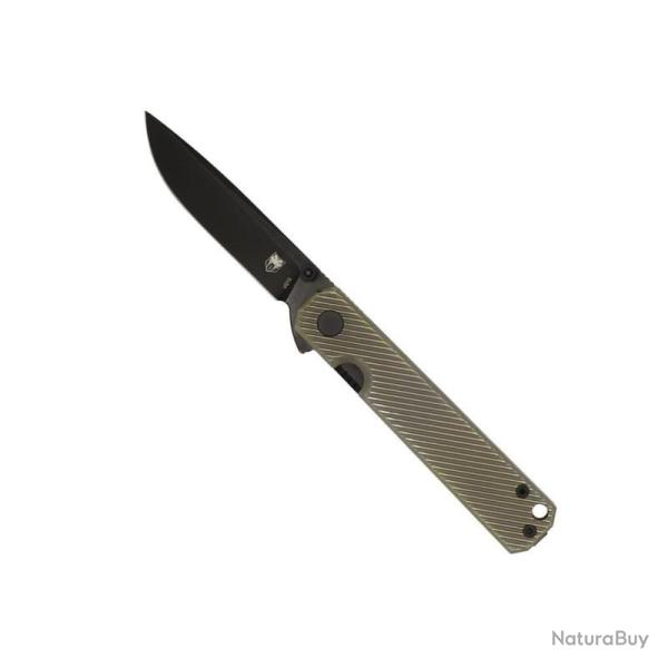 Couteau Cobratec Rook Lame Acier VG-10 Manche Titanium Bronze Linerlock CBTRKVGBK