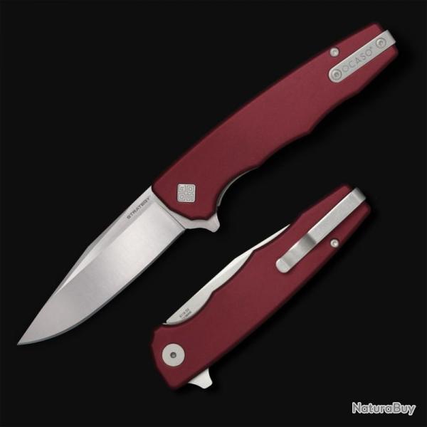Couteau Ocaso Strategy Lame Acier K110 (D2) Satin Manche Aluminium Rouge Linerlock Ta�wan OCA29RDS