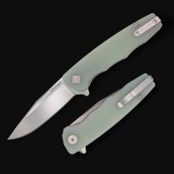 Couteau Ocaso Strategy Lame Acier K110 (D2) Satin Manche G10 Jade Linerlock Ta&iuml;wan OCA29JGD