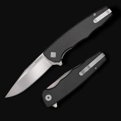 Couteau Ocaso Strategy Lame Acier K110 (D2) Satin Manche Carbone/G10 Noir Linerlock Ta&iuml;wan OCA29BCD