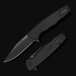 Couteau Ocaso Strategy Lame Acier K110 (D2) Noir Manche Carbone/G10 Noir Linerlock Ta&iuml;wan OCA29BCB