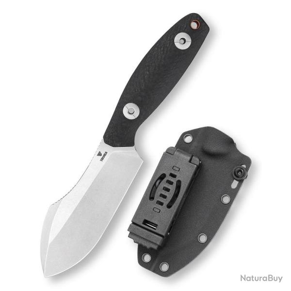 Couteau Trivisa Pumpkin Lame Acier 14C28N Manche Carbone G10 Etui Kydex TVYD03CG14
