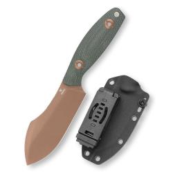 Couteau Trivisa Pumpkin Lame Acier 14C28N Manche Micarta Etui Kydex TVYD03GM14