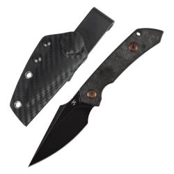 Couteau Fixe Kansept Fenrir Lame Acier D2 Manche Carbone Shred Etui Carbone G3034A1