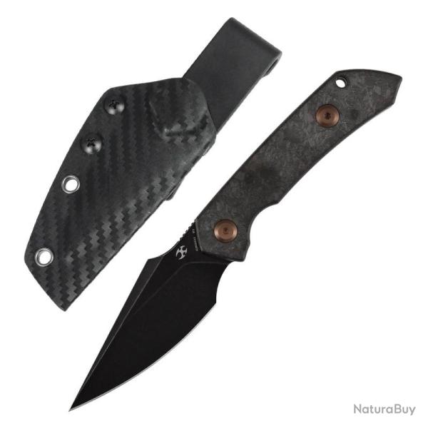 Couteau Fixe Kansept Fenrir Lame Acier D2 Manche Carbone Shred Etui Carbone G3034A1