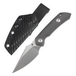 Couteau Fixe Kansept Fenrir Lame Acier CPM S35VN Manche Titane Gris Etui Carbone KG3034A2