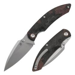 Couteau Kansept Falk Lame Acier Elmax Manche Micarta Vert Burl Liner Lock K1142A4