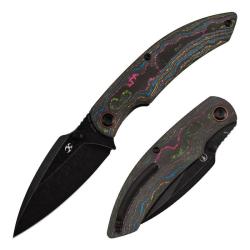 Couteau Kansept Falk Lame Acier Elmax Manche Carbone 80's Camo Liner Lock K1142A2