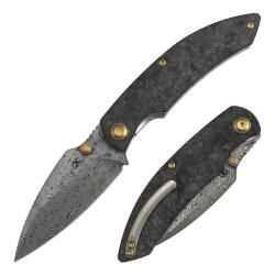 Couteau Kansept Falk Lame Damas Manche Carbone Shred Liner Lock K1142A1