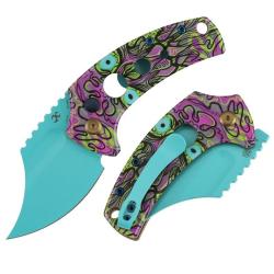 Couteau Kansept Wasp Lame Acier 154CM Manche G10 Jade Perfore Button Lock T2144F5