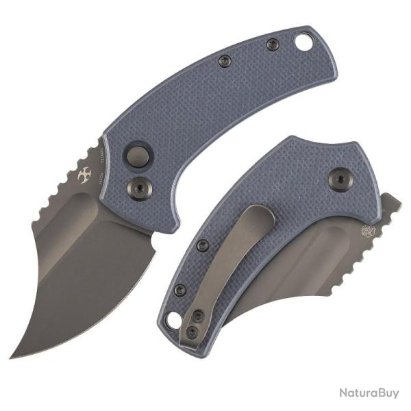 Couteau Kansept Wasp Lame Acier 154CM Manche G10 Gris Button Lock T2144F1