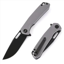 Couteau Wixco Pexston Lame Acier 14C28N Manche Aluminium Grey Liner Lock WXC12BNV