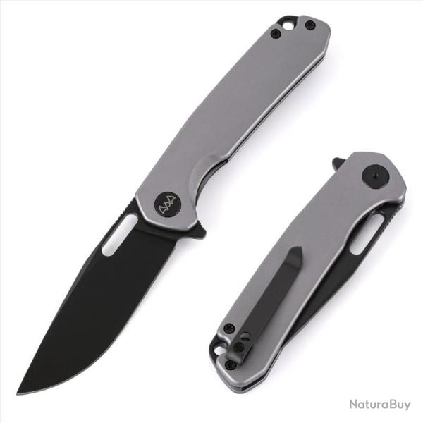 Couteau Wixco Pexston Lame Acier 14C28N Manche Aluminium Grey Liner Lock WXC12BNV