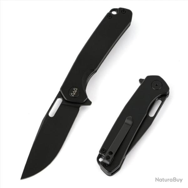 Couteau Wixco Pexston Lame Acier 14C28N Manche Aluminium Black Liner Lock WXC12ANV
