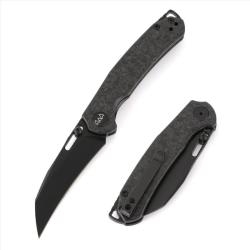 Couteau Wixco Wortex Lame Acier 14C28N Manche Carbone Black Liner Lock WXC16B