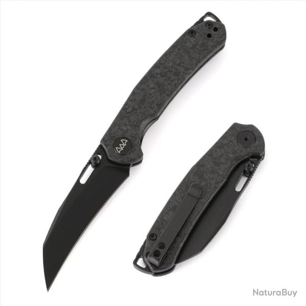 Couteau Wixco Wortex Lame Acier 14C28N Manche Carbone Black Liner Lock WXC16B