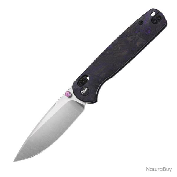 Couteau Wixco Drax II Lame Acier 14C28N Manche Carbone Violet Crossbar Lock WXC10ENV