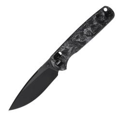Couteau Wixco Drax II Lame Acier 14C28N Manche Carbone Gris Crossbar Lock WXC10BNV